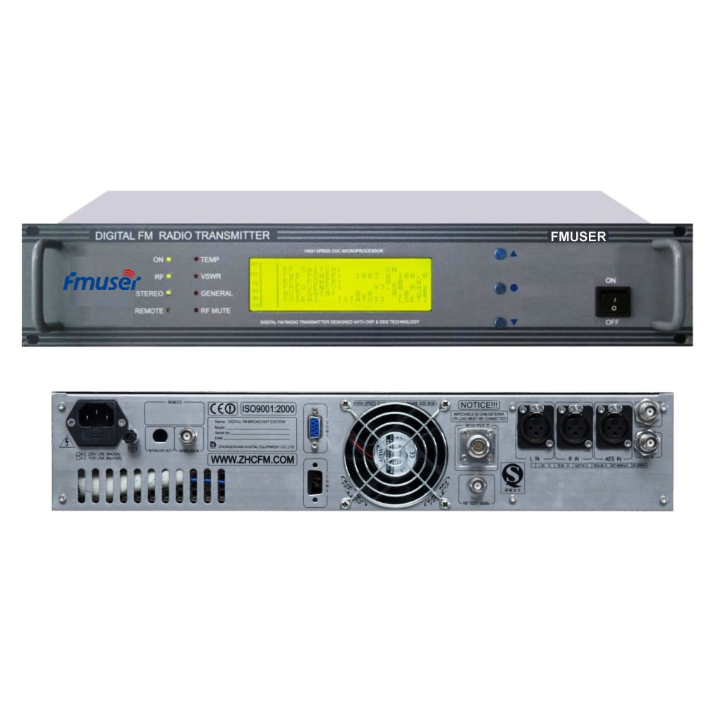 FMUSER FU618F-100C 100Watt 2U Stereo FM Broadcast Radio Transmitter FM Exciter Power Adjustable for Radio Satation